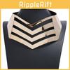 Fashionable V Shaped Hollow Design Women Metal Necklace Collar Choker For Party And Casual Wear