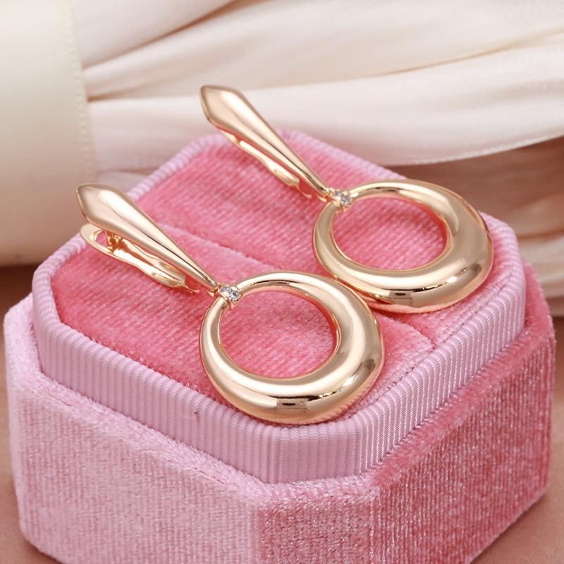 Kruhové náušnice Kinel Rose Gold Color pro ženy Vintage jemné šperky