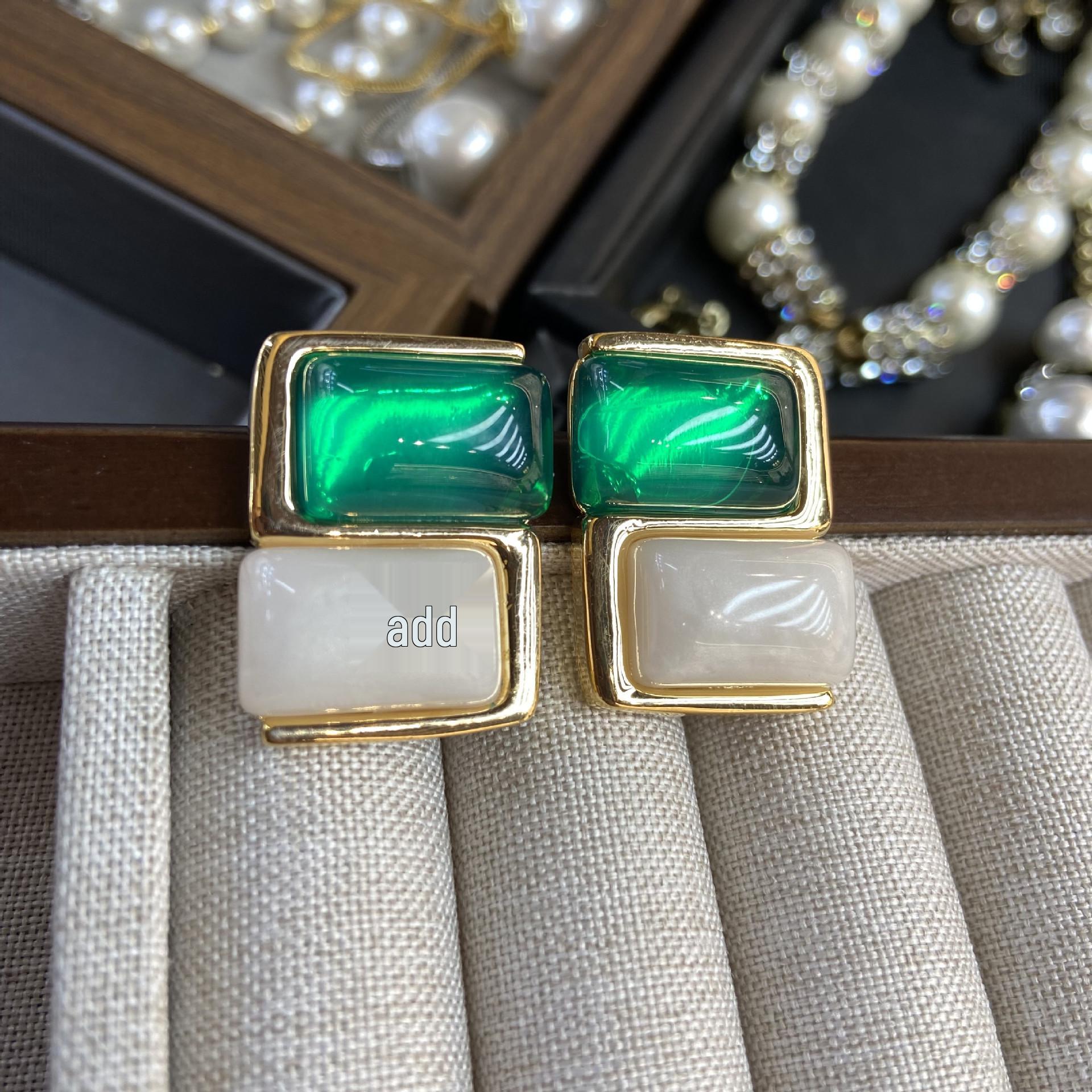 

Серьги-пуссеты Sécher French Vintage Square 3D Glass Sugar - Ручная работа, Ретро, Роскошь