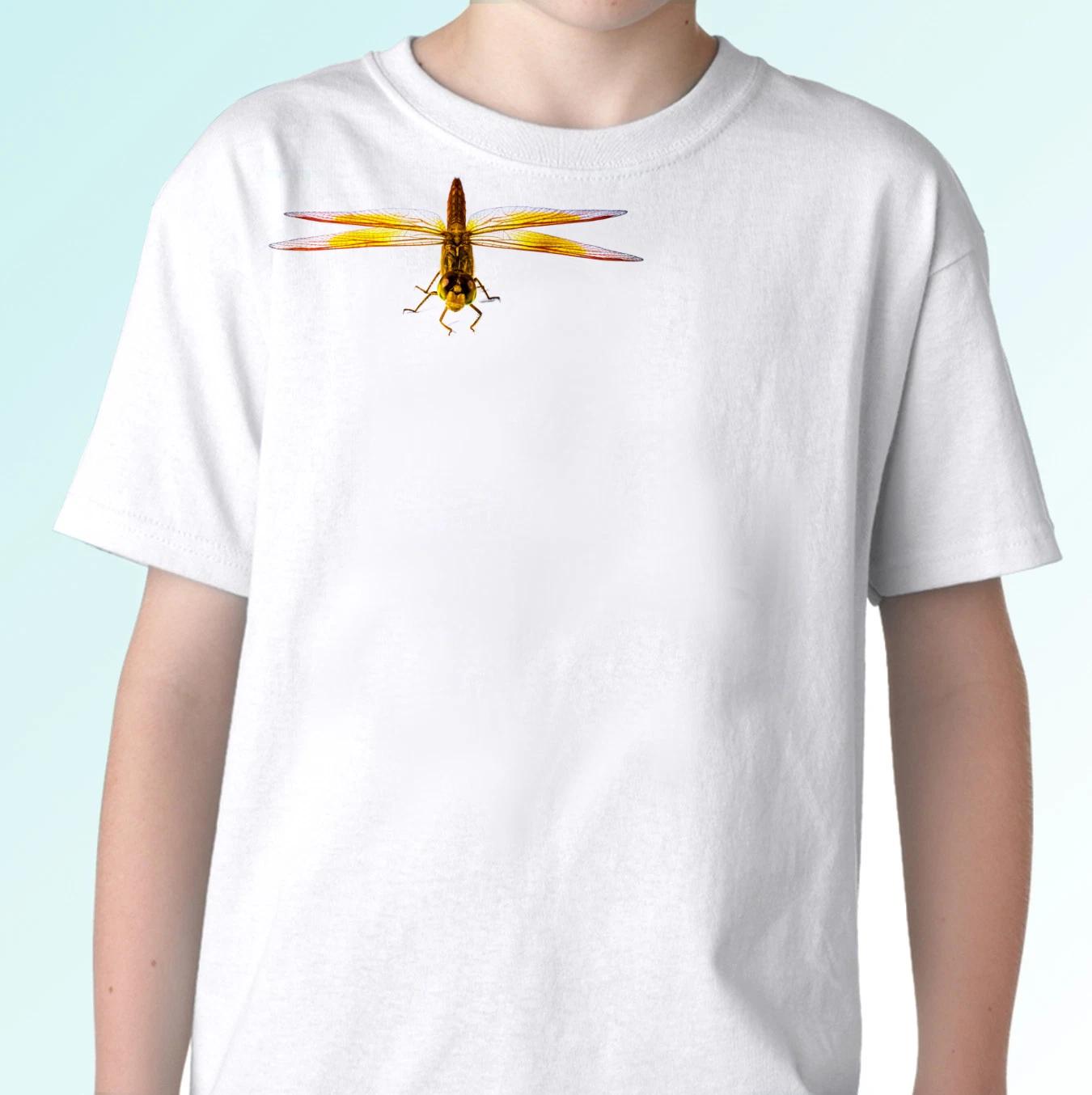 

Dragonfly white kids boys T-Shirt insect animal tee top - s s kids baby sizes 160