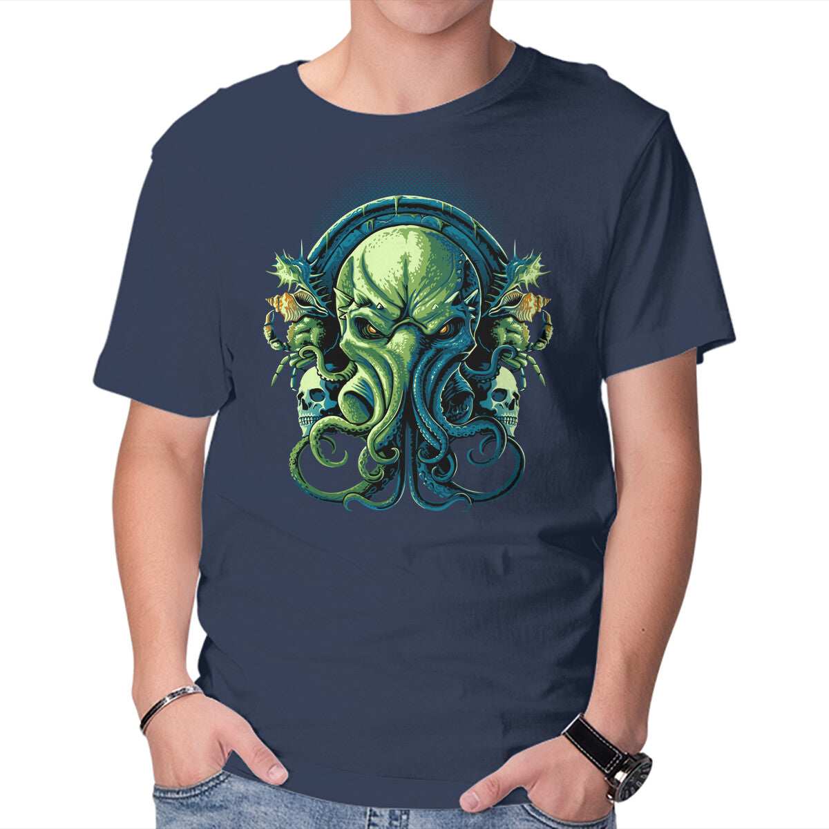 Unisex Crew Neck T-Shirt Seas Of Infinity Graphic Short Sleeve Casual Tee M