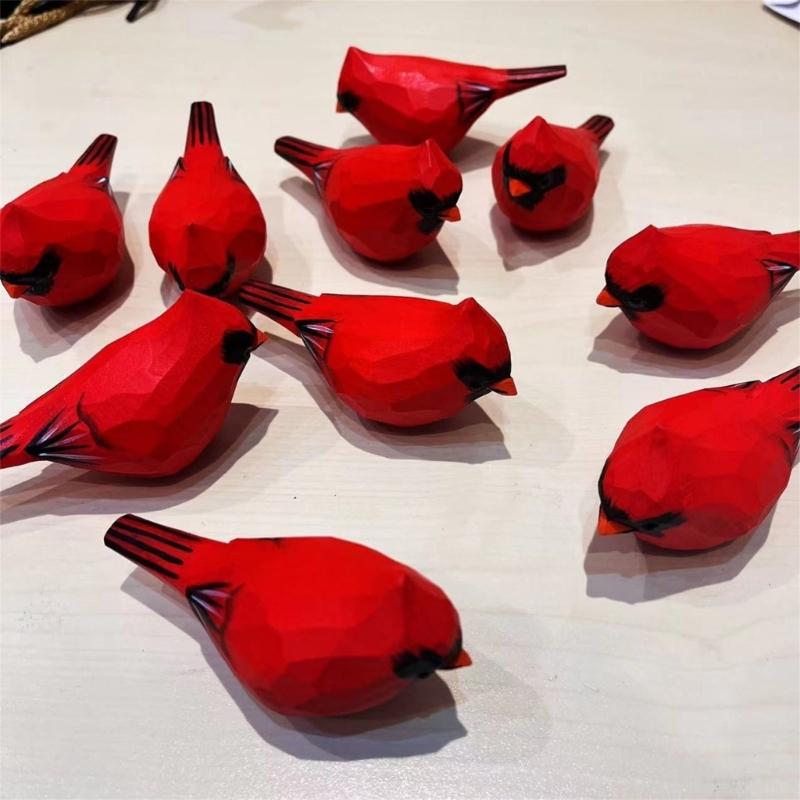 Resin Bird Decoration Hand-Carved Bird Figurine Hand-Painted Sculpted Resin Birds Statues 1PC