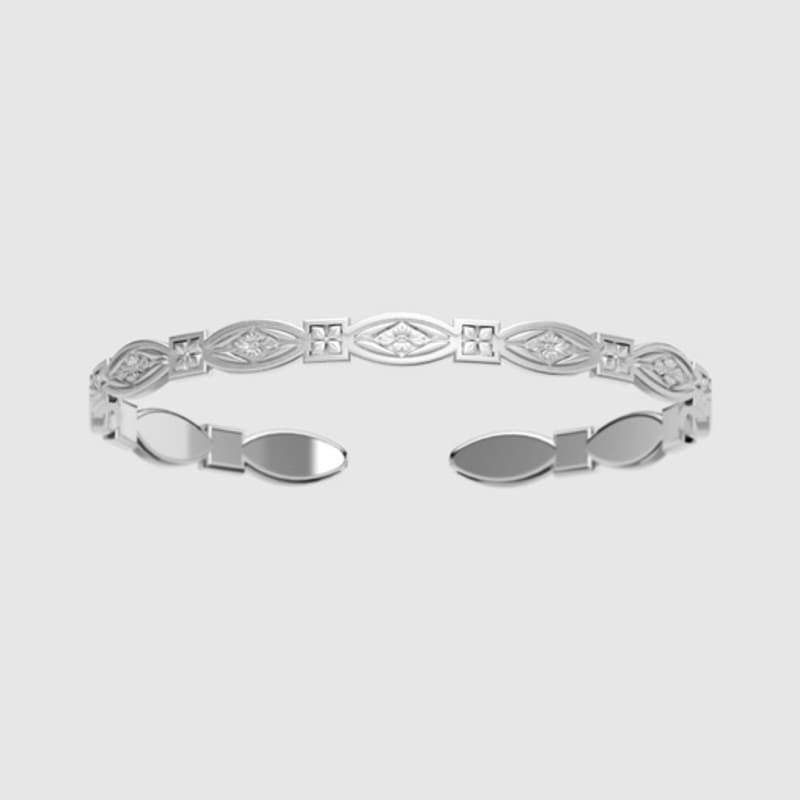 

MUSEE.ART Vintage flower bangle (men, women) Basic L_ 19cm