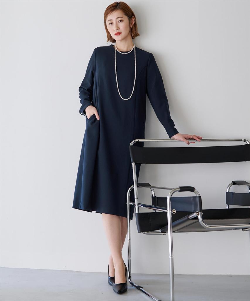 Yours Collared Dress BDXN1761 Medium Navy I-Line Women's