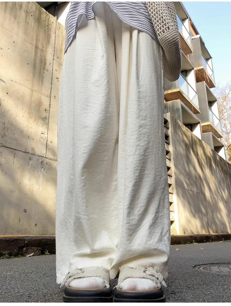 Women's Ice Silk High-Waist Wide Leg Trousers - Summer 2025 Collection