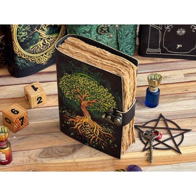 Leather Journal Tree of Life - Genuine Leather Notebooks For Women - Beautiful Journal For Sketches Book Traveling Book Blank Spell Book