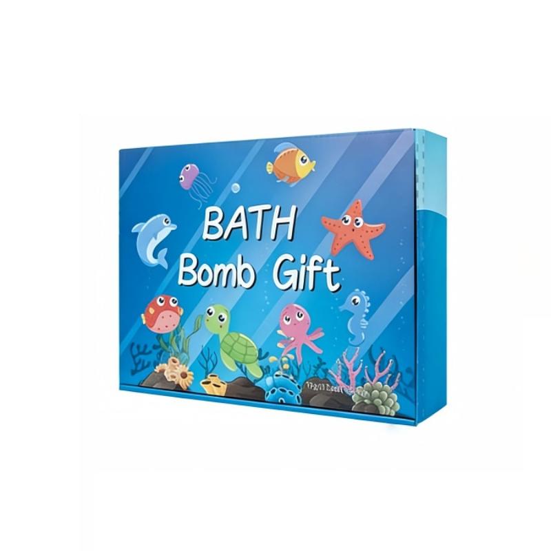 Amusant pour le bain avec le set de 12 bombes de bain pour enfants, bulles géantes naturelles et jouets de l'océan