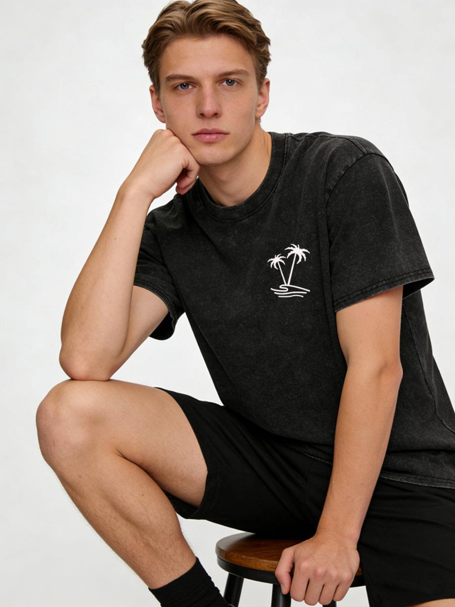 

2026 summer new washed old T-shirt retro trendy brand European and American pure cotton t men and women shoulder loose half sleeves 5xl