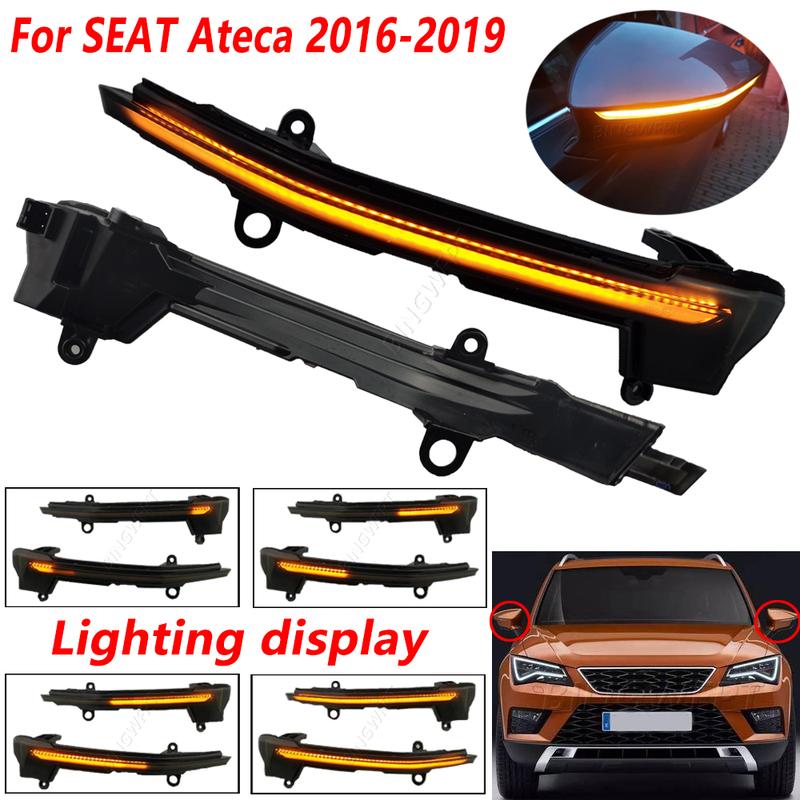 1Pair Dynamic LED Turn Signal Blinker FR Side Mirror Indicator light For Seat Ateca 2016 2017 2018 2019