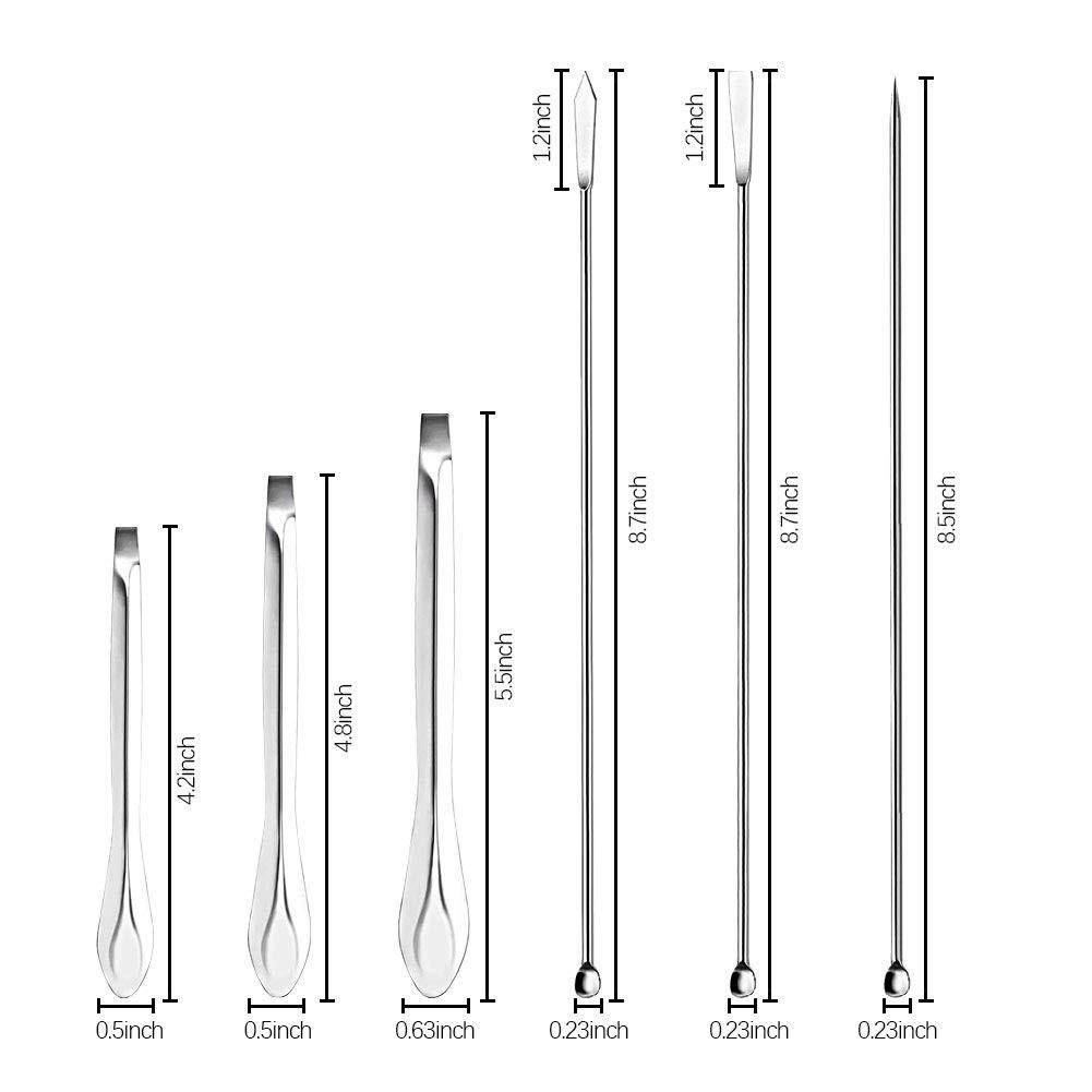 12 Stück Edelstahl Laborlöffel Spatel Labor Probenlöffel Mischspatel