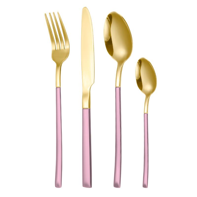 Rainbow Tableware Stainless Steel Flatware Cutlery Set Dinner Fork Knife Coffee Spoon Kitchen Dinnerware Silverware Set