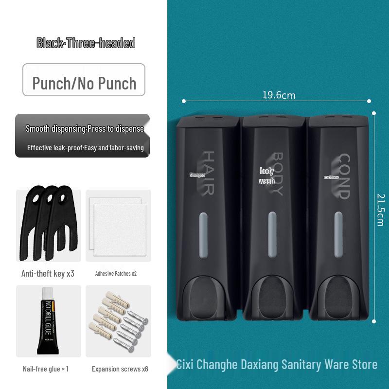 Dual-Head Wall-Mounted Soap Dispenser for Hotels and Guest Houses