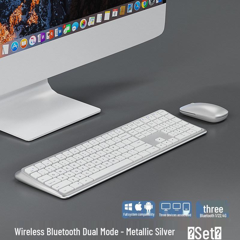 Silent Bluetooth Wireless 2.4G Ergonomic Curved Keyboard for Office