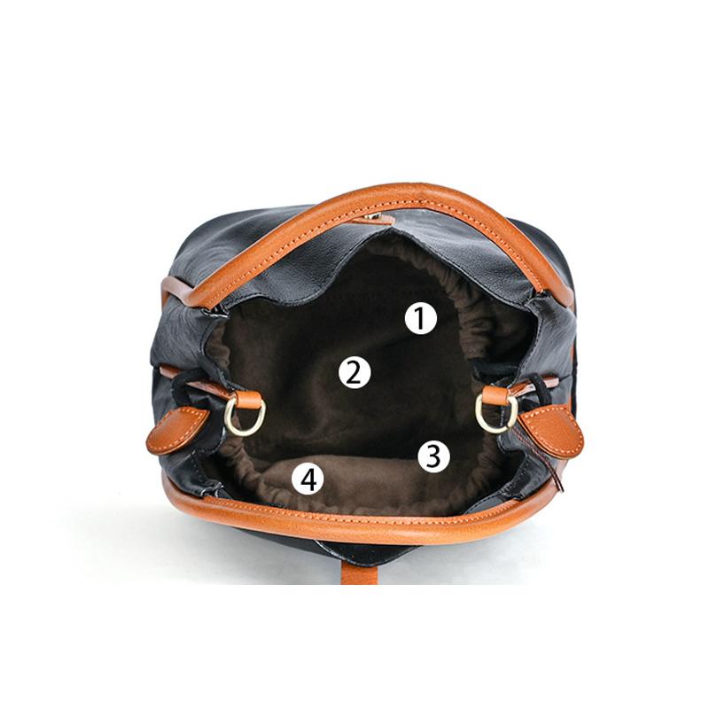 Johnature Vintage Genuine Leather Women Handbag Natural Soft Real Cowhide Solid Color Large Capacity Shoulder Bags