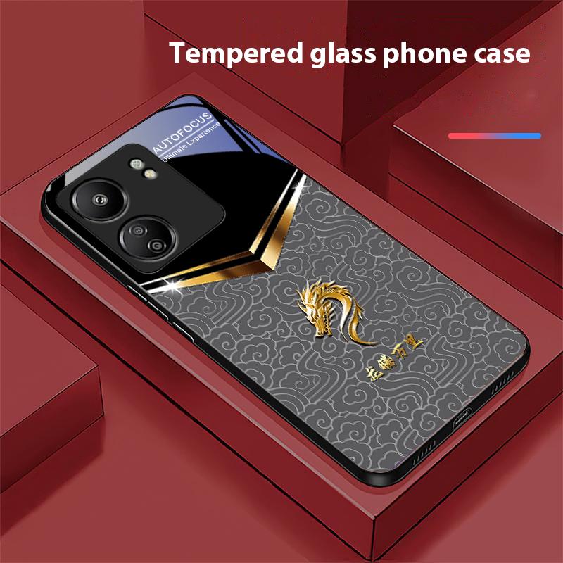 Kształt litery V Kran Do Xiaomi Redmi 13C Note13 12 Pro Plus 5G Note 9 13T Pro POCO X6 F5 F6 Czarne Hartowane Szkło Etui na Telefon
