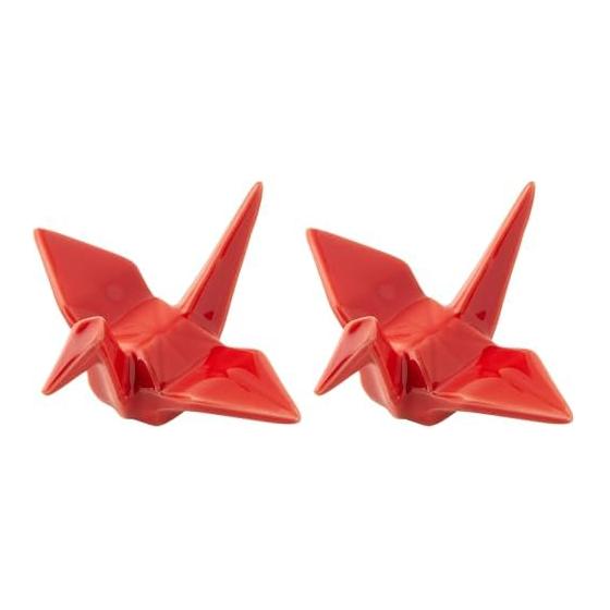 TAMAKI Origami Crane Chopstick Rest, Red, 5x6x3.1cm, Made in Japan, T-753361