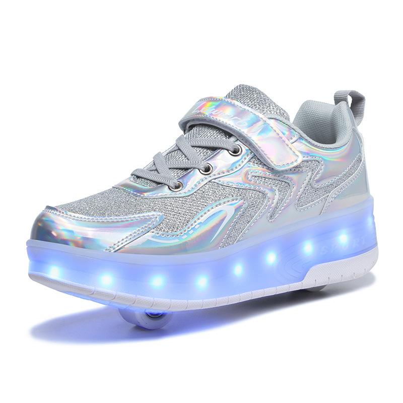 

Roller Skate Shoes Kids Snickers With Wheels Children Rollerskates Fashion Outdoor Sports Shoes Girls Boys Gifts For Kids 40