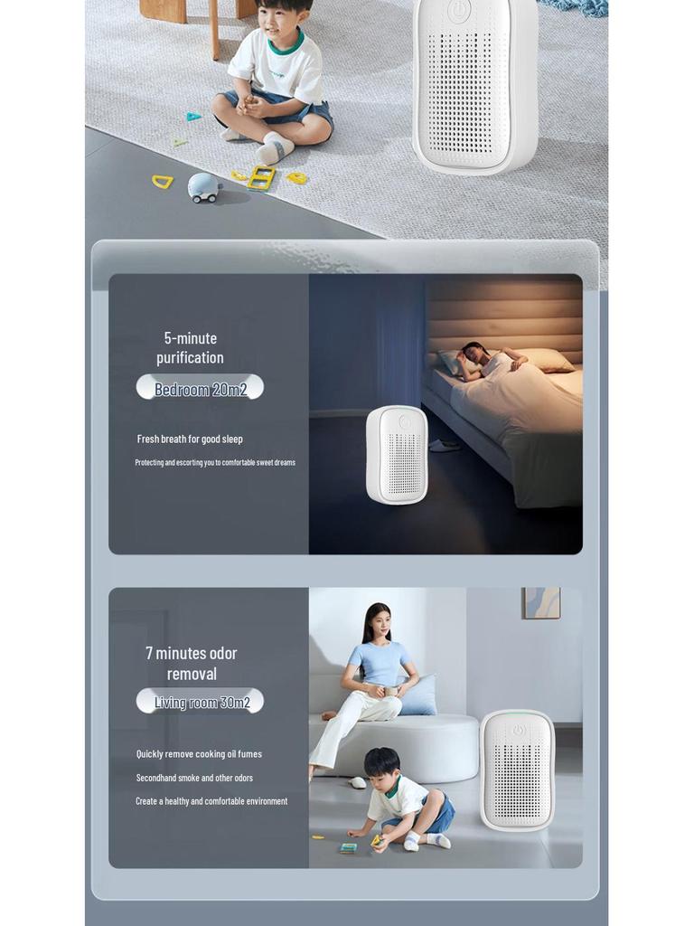 Purificador de Aire para Madre y Bebé - Iones Negativos, Eliminador de Humo de Interior y Formaldehído, Filtro de Polvo