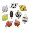 Retro Double Dangle Sports Balls Pendant Alloy Jewelry Accessory