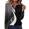 Women's Casual And Fashionable T,shirt, Vintage Geometric Print, Round Neck, Long Sleeves.