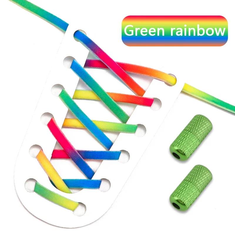 1 Pair No Tie Shoe Laces Round Metal Capsule Lock Elastic Shoelaces For Sneakers Easy To Put On And Off Lazy Shoes Lace Unisex