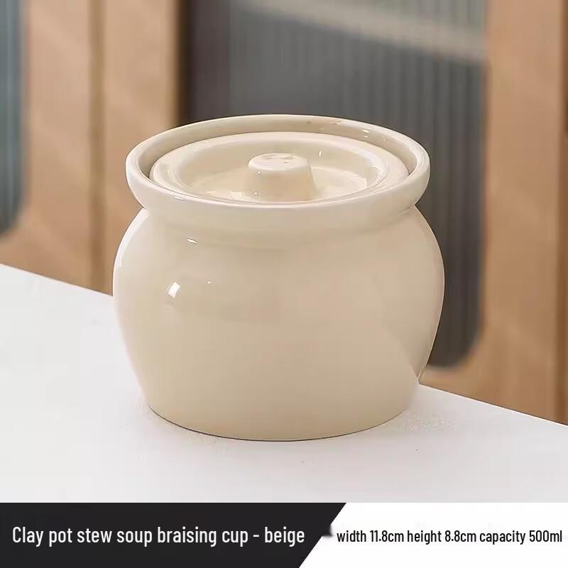 ZISIZ Ceramic Double Boiler Stew Pot