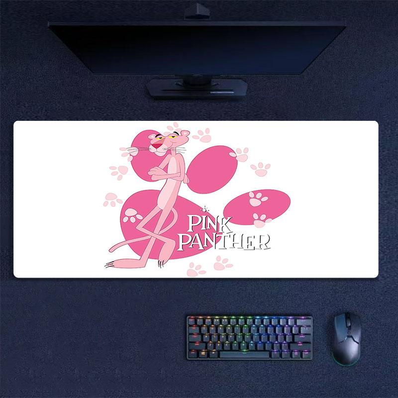 Pink Panther Mouse Pad, Large Gaming Desk Mat, Non-slip XXL Mousepad for Laptop & Tablet, Mini PC Playmat with Stitched Edges