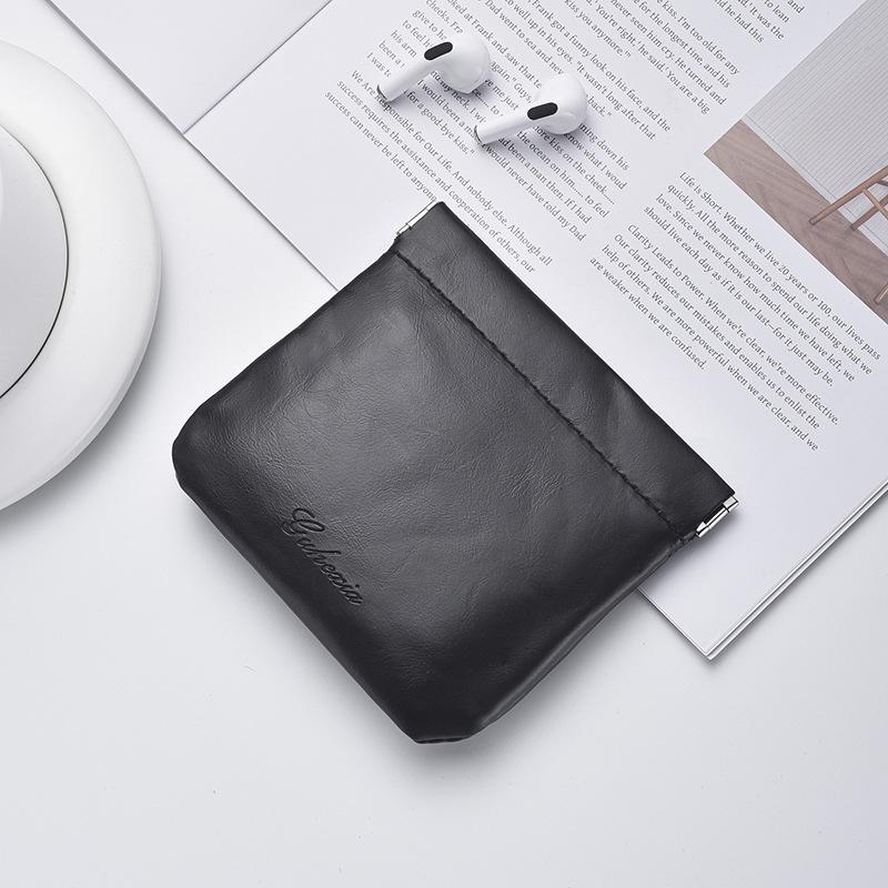 

2025 Auto-Close Spring Clip Bag: Portable Multifunctional Mini Pouch for Earphones & Keys