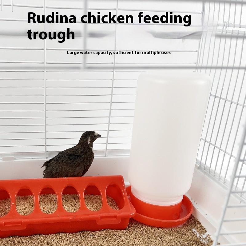 Poultry Thickened Feeder And Drinker Water Food Dispenser Automatic Chicken Birds Chick Waterer Feeding Rutin Chicken Trough