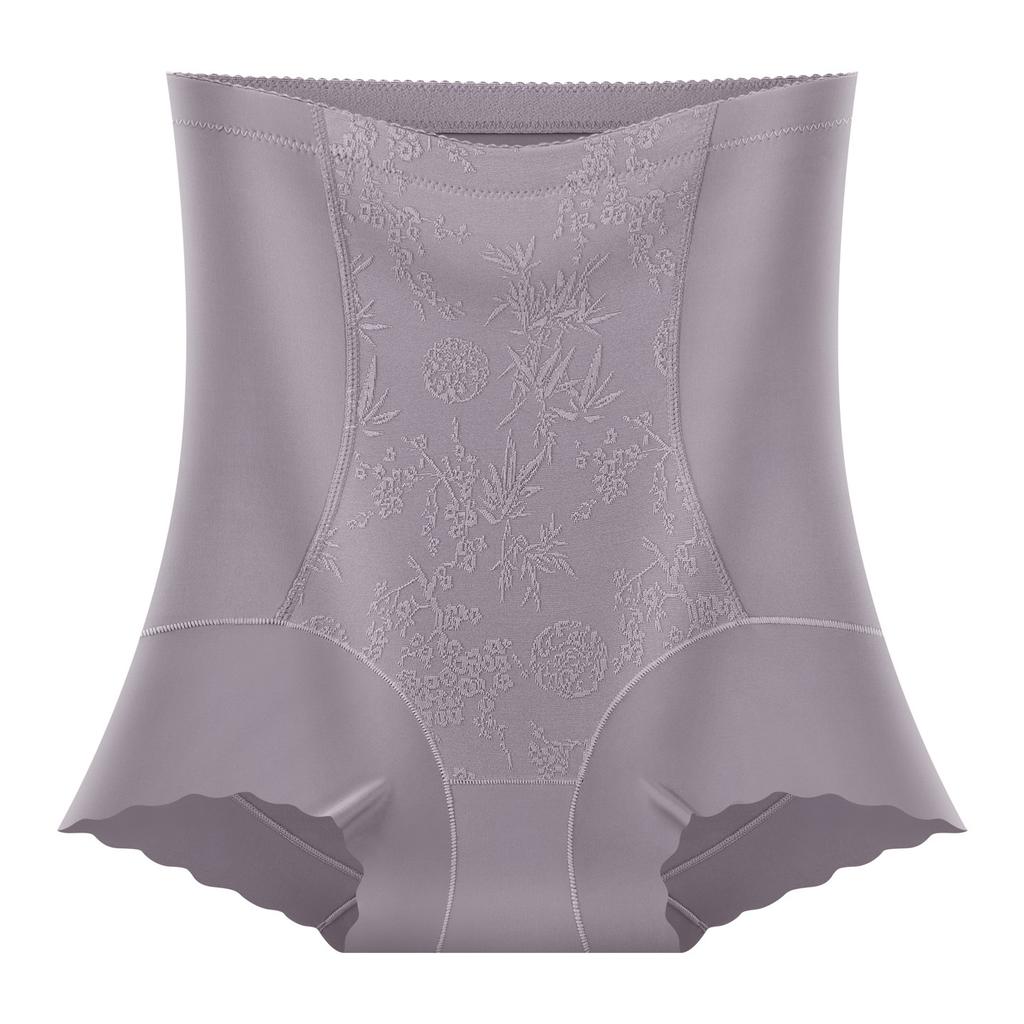 Women's National Style Relief Jacquard Lace Breathable Non Scar Shape Shaped High Waist Belly Lift Hip Flat Angle Underwear