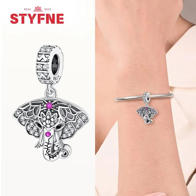 Copperzirconium&Colorful Elephant Dangle Charm Fit Original Bracelet Diy Fine Jewelry Exquisite Gifts For Women