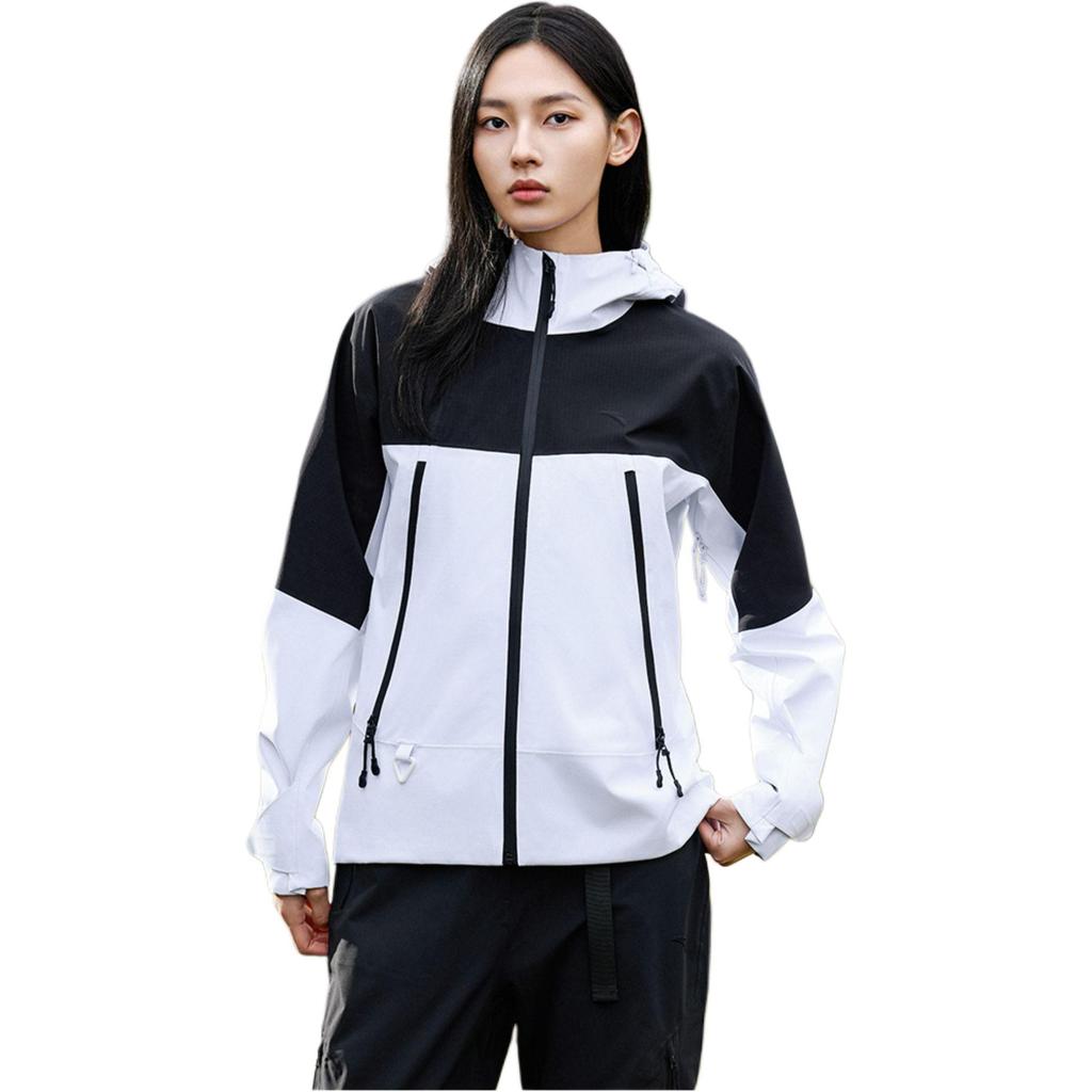 Anta X China National Geography Outdoor Series Comfortable Casual Simple Hooded Zipper Color Block Hard Shell Windproof Waterproof Jacket 162516606-1
