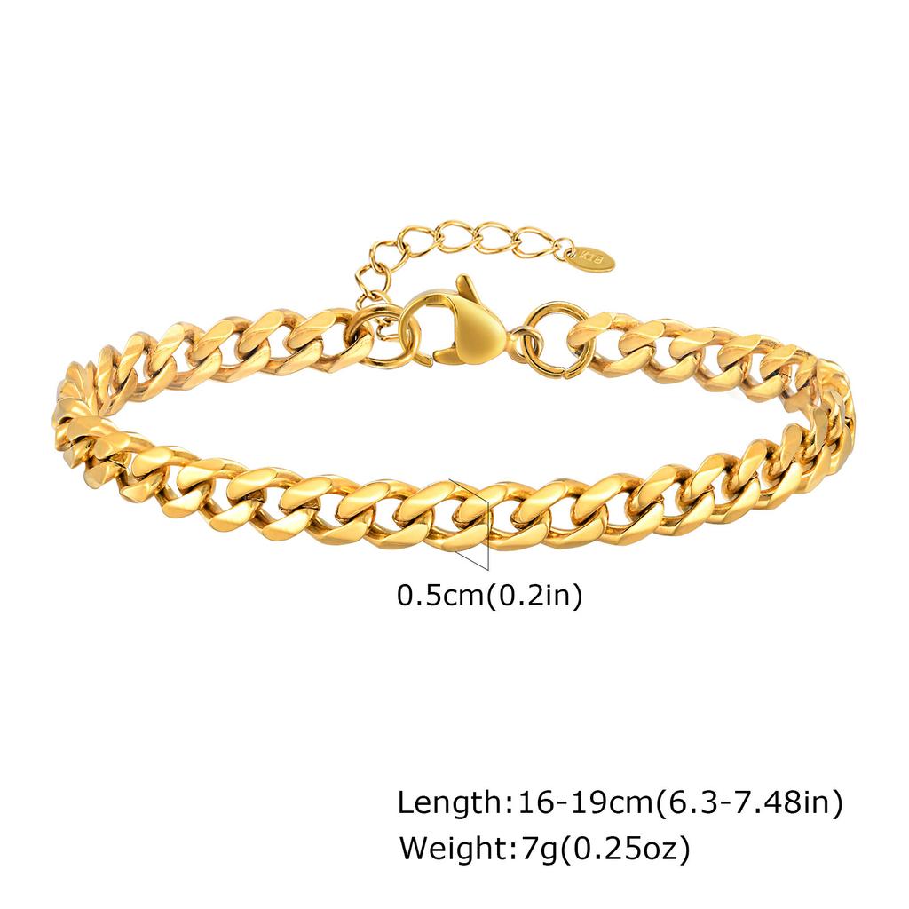 Chunky Bold Toggle Bracelets for Women, Stainless Steel OT Buckle Link Chain Bracelet Gold Plated Tarnish Free