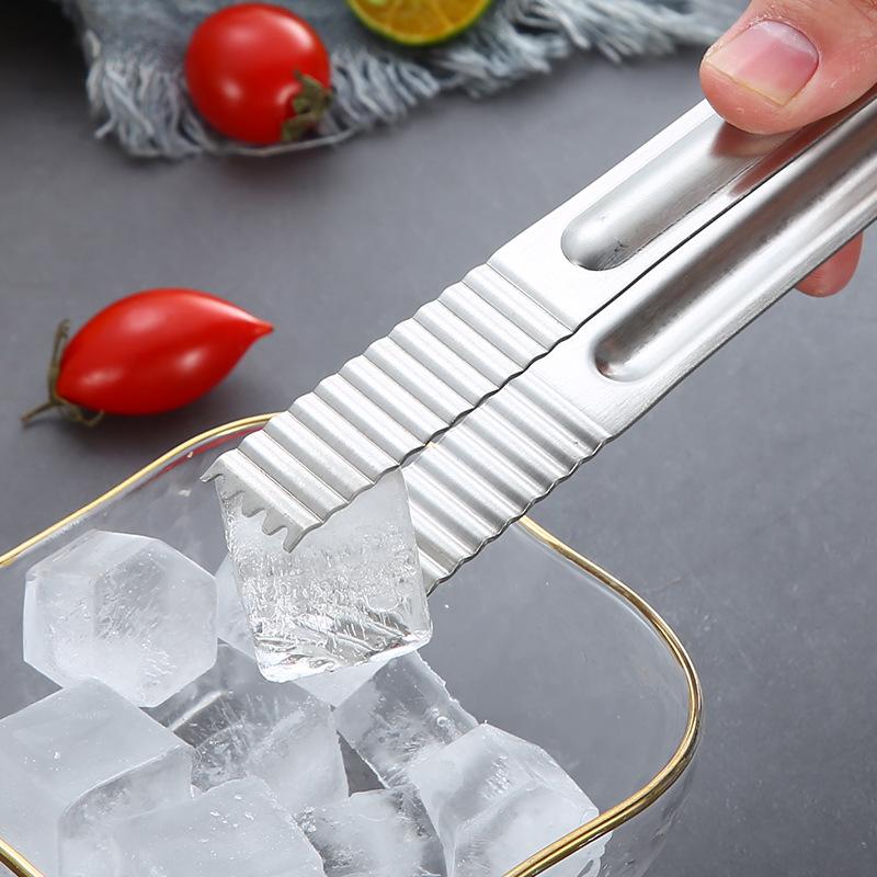 Korean Stainless Steel Barbecue Tongs Thicken Food Serving Clip Ice-Cube Clamp Restaurant Buffet Bar Tools