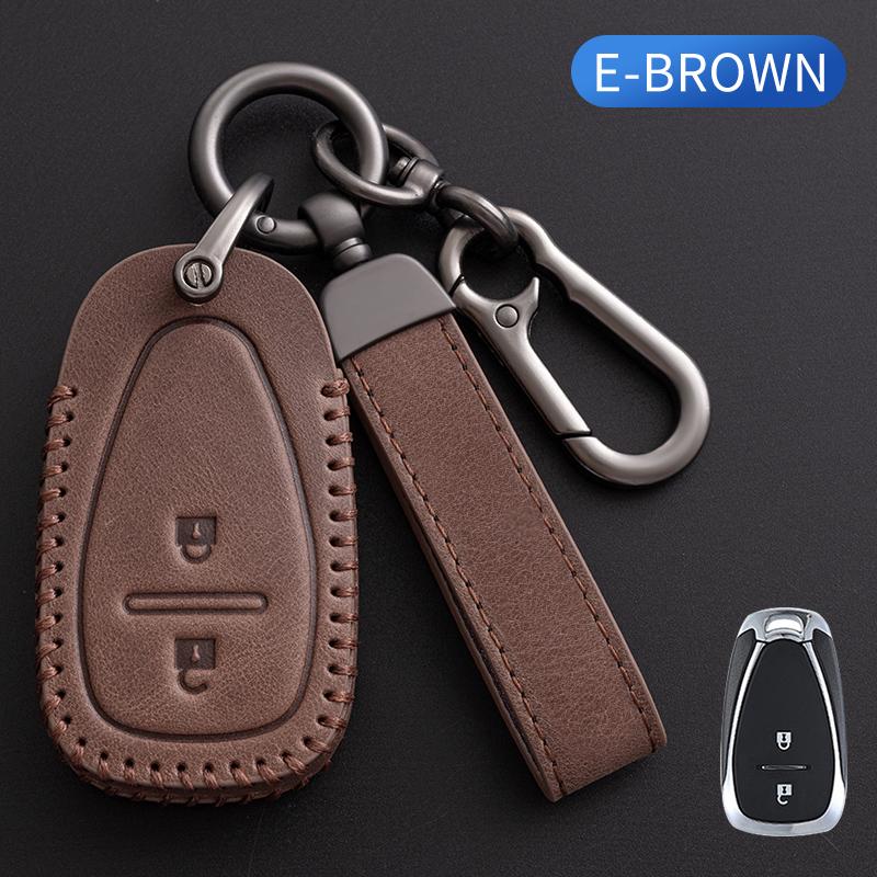 For Chevrolet Malibu Blazer Traverse Seeker Onix Equino Volt Bolt Trax Orlando Cruze Spark Sonic Camaro Leather Car Key Case Cover
