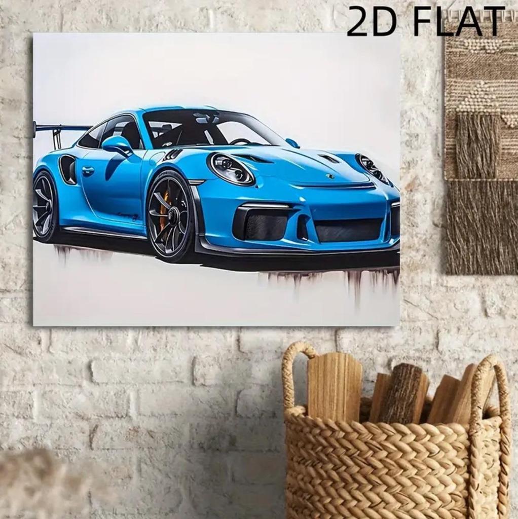 Car Racing Mural Poster: Wall Art for Sofa, Bedroom, or Living Room - Buy One, Get Three