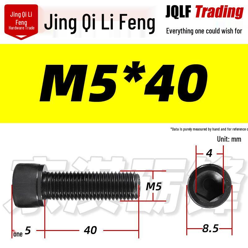 Grade 12.9 Full Thread Hex Socket Head Cap Screws - M3-M14 Black Cylindrical Bolts for Maker Accessories