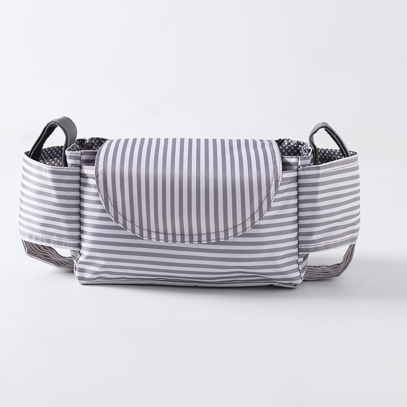 Baby Stroller Organizer Bag With Oxford Fabric Multiple Storage Pouch For Bottle And Water Cup Holding