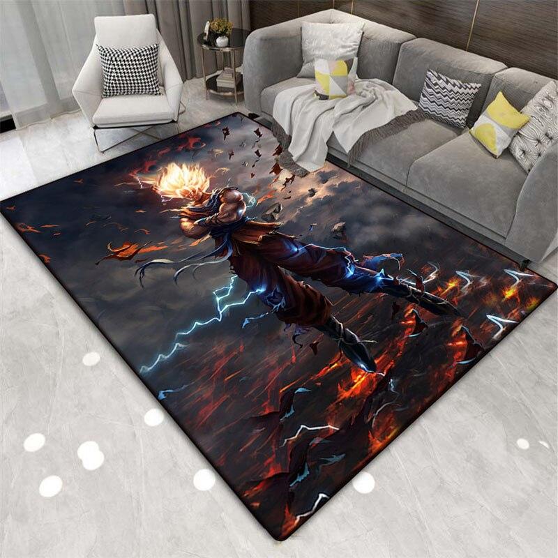 Multi Functional Cartoon Flannel Soft Home Living Room Japanese Cartoon Game Bathroom Kitchen Doormat Anti-skid Carpet.