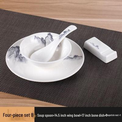 Nouveau Service de Table en Céramique Style Chinois 4 Pièces