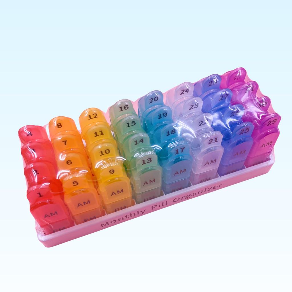 NASSIA Medicine Case, 1-Month Supply, Large Capacity Medicine Box, Storage, Pill Case, Portable Pill Case, Medicine Pouch, Medication Management Case