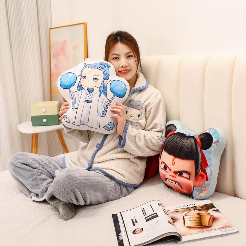 Nezha Series Plush Pillow: Sofa Ornament, Home Decor Cushion, Office Toy