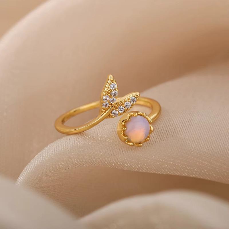 Hot Sale Flower Ring Women's Niche Design High Sense Fashion Personality Ring Opening Adjustable Index Finger Ring