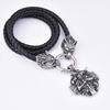 Explosive Men 'S Stainless Steel Viking Wolf Head Cross Warrior Odin Pendant Necklace Jewelry 