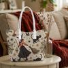Halloween Witch Print Tote Bag Fashion Trendy Portable Daily Shopping Shoulder Purse