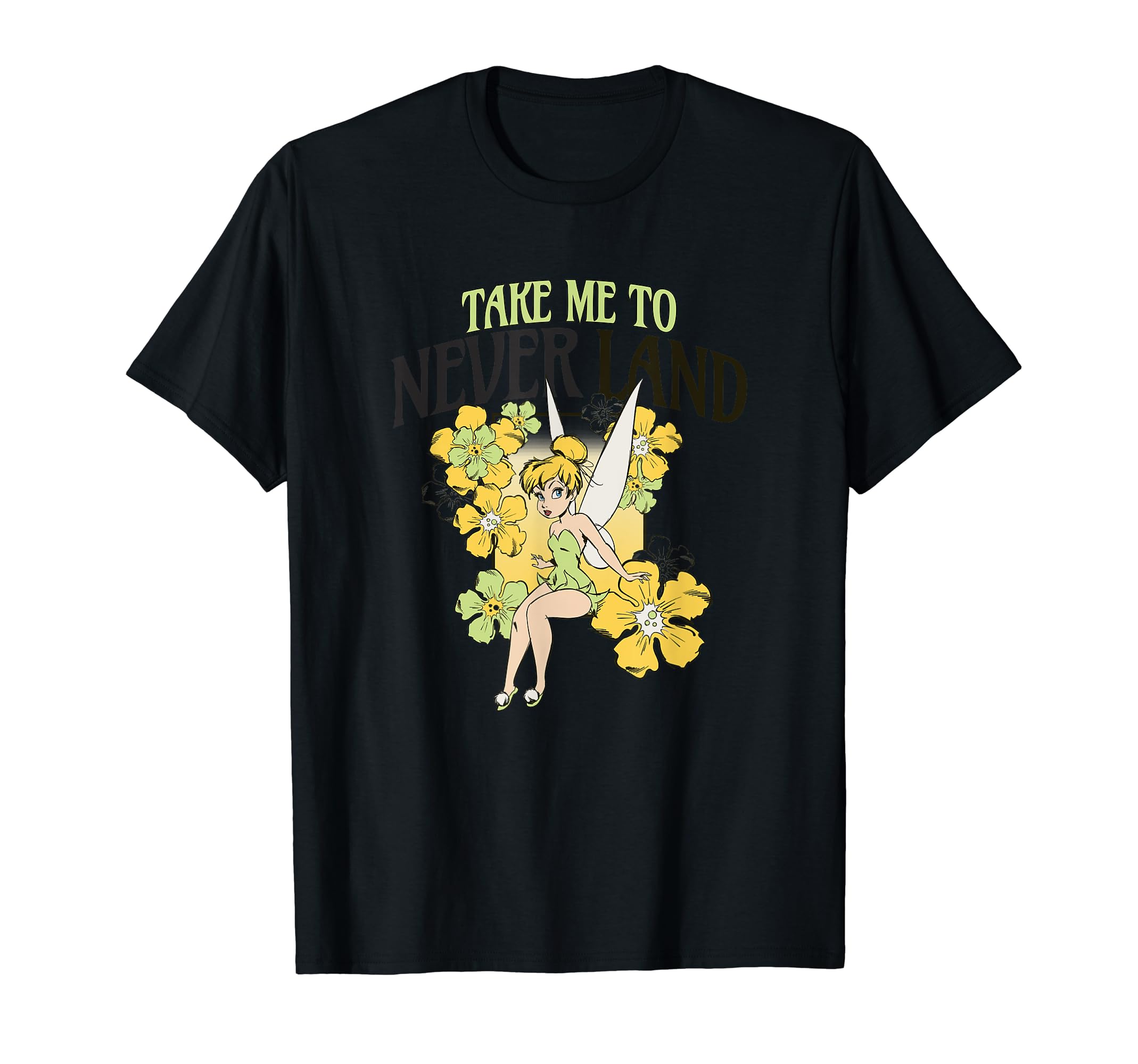 

Disney Tinker Bell Take Me To Neverland Lovely Floral Frame T-Shirt