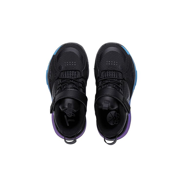 Li Ning Kids Sports Lifestyle Letter Shock Absorption Rebound Casual Shoes Kids Casual Shoes Black YKNT036-1