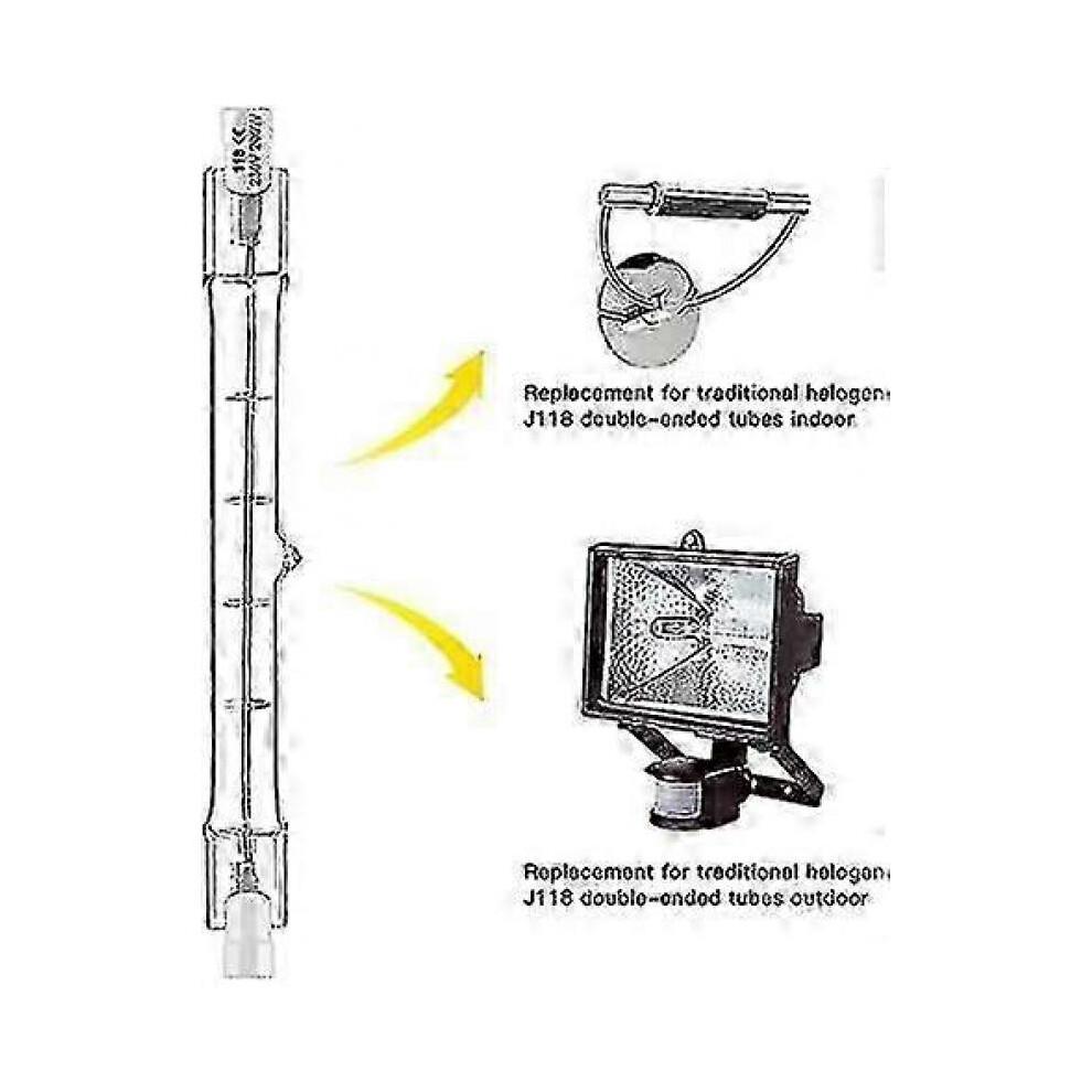 Zestaw 5 żarówek halogenowych R7s 118mm 200W 230V ściemnialnych Halogenowe lampy prętowe