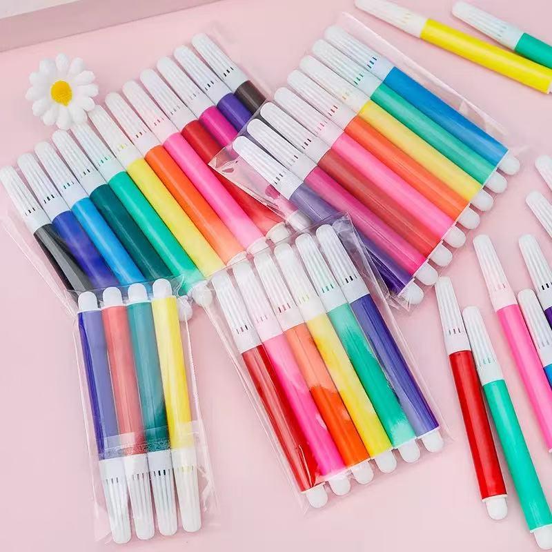 Kids' DIY Doodle Mini Colored Pencils & Watercolor Brush Set - 4/6 Colors