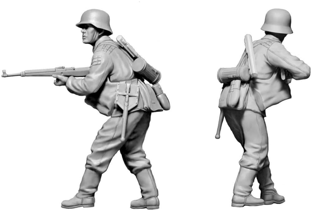Master Box German Tank Commander 4 Infantrymen Gun Mount is Over Plastic Model MB35218 1/35 + 1944-45 "The There!"